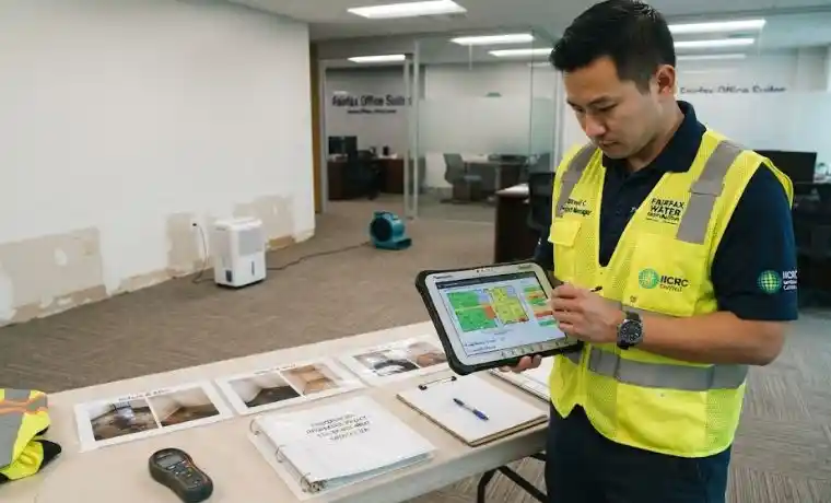 Moisture readings and photo documentation for a Fairfax VA water damage claim
